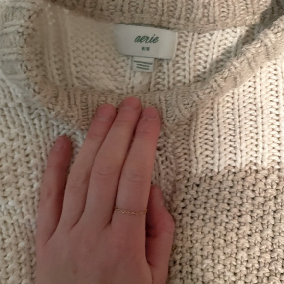 Aerie white and cream crop sweater - Picture 2 of 2